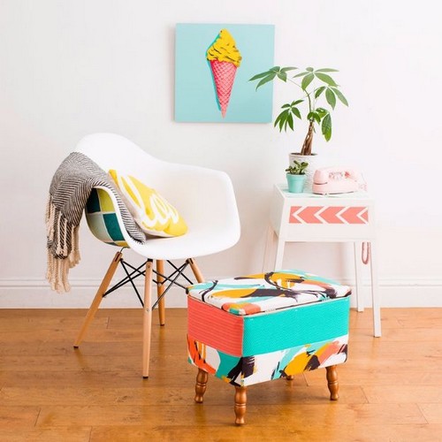 Turn an Ugly Thrift Store Ottoman into a Statement Piece