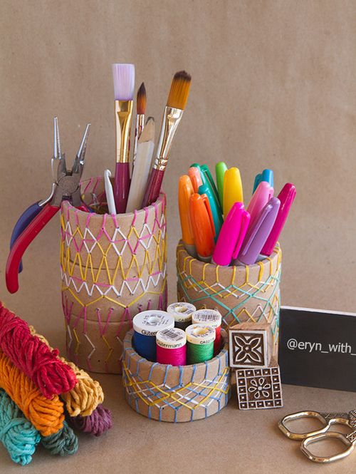 DIY Embroidery Pencil Holder DIY for the Crafty Desk