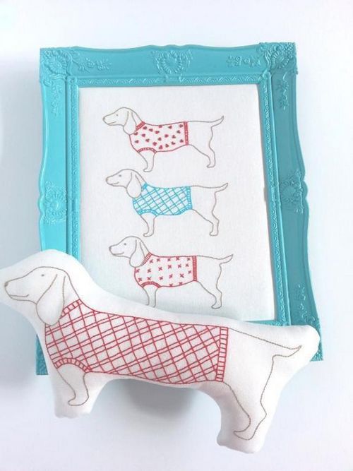 DIY Simply Sausages embroidery and rattle