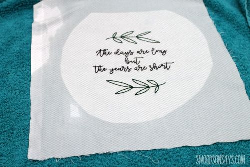 how to transfer DIY Embroidered
