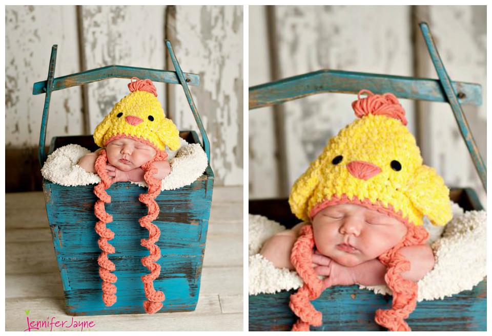 Easter Chicken Crochet Baby Hat