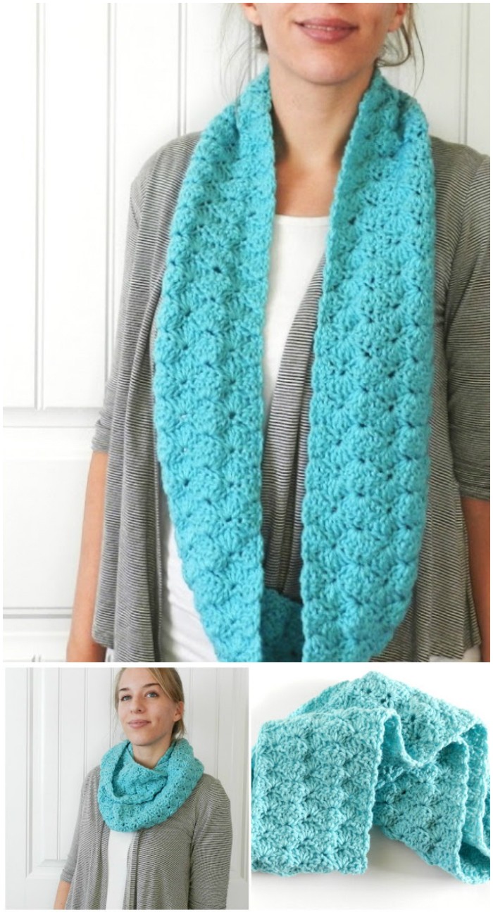 Shell Infinity Crochet Scarf Pattern