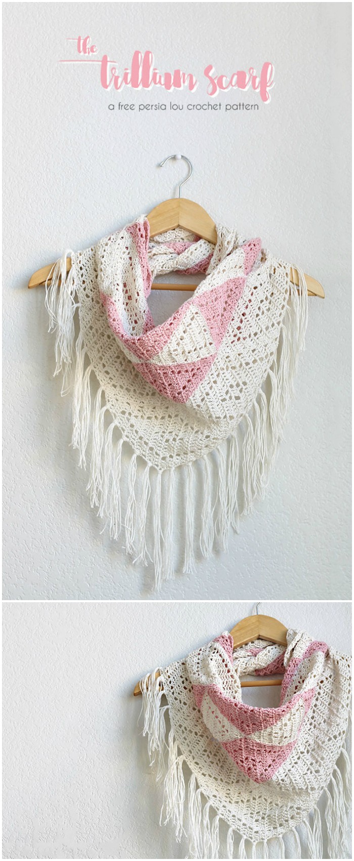 Trillium Triangle Crochet Scarf