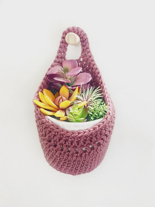 Crochet Fleur Hanging Basket
