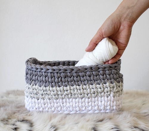 Crochet Ombre Rectangle Basket