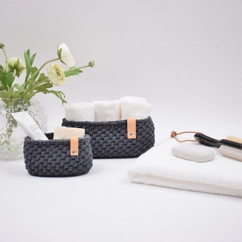 Crochet Ribbon Basket Oval
