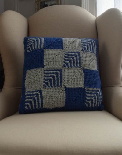free Mitered Square pattern for sofa