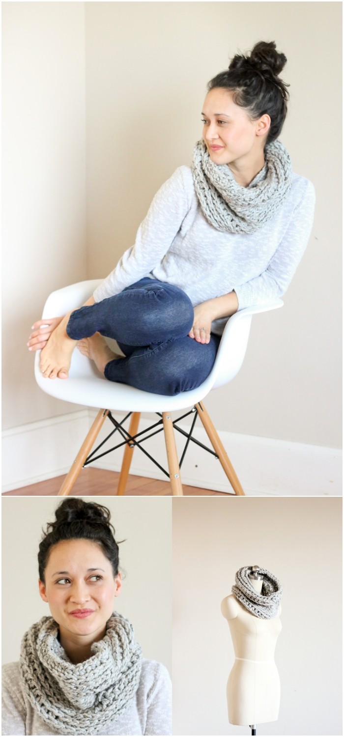 Knit-Look Crochet Cowl