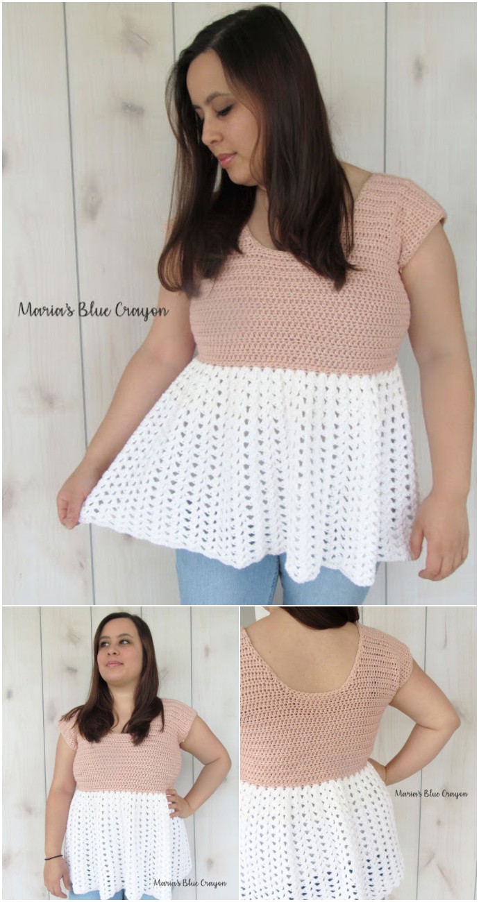 Talulah Top Free Crochet Lacey Ruffle Tunic