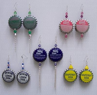 DIY Bottle Cap Earrings Idea