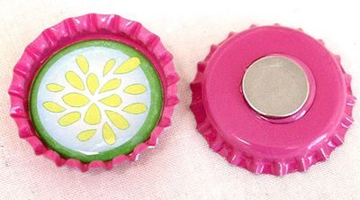 DIY Bottle Cap Magnets Idea
