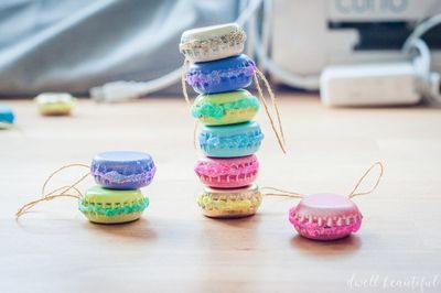 Mini French Macaron Ornament Using DIY Bottle Craft