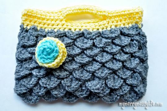 Crochet Crocodile Stitch Clutch Purse