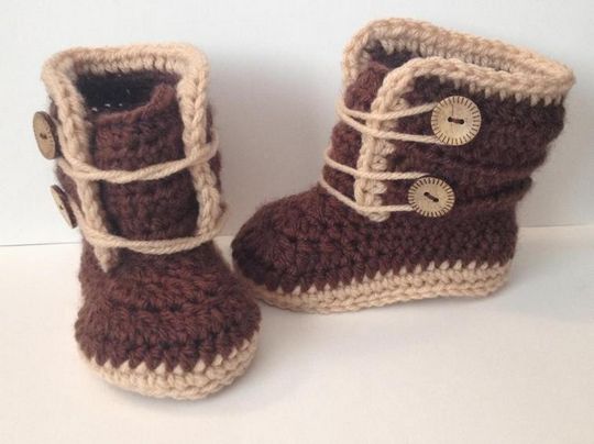 Crochet High Ankle 6 Month Baby Shoes