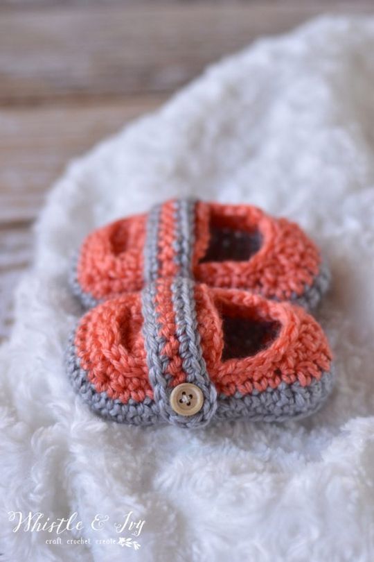 Crochet Monk Strap Baby Booties