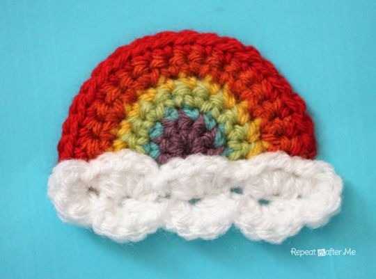 Crochet Rainbow Applique