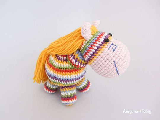 Crochet Rainbow Pony Amigurumi