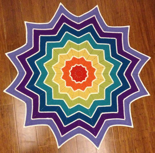 Crochet Rainbow Ripple Baby Blanket