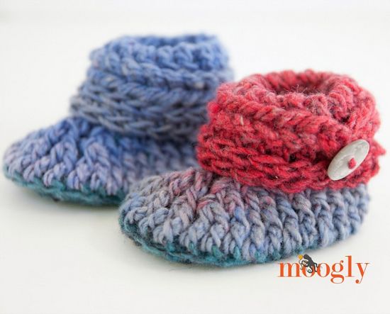 Free Crochet Ups And Downs Baby Booties Pattern