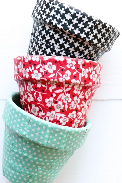 Make DIY Fabric Covered Flower Pots Plan