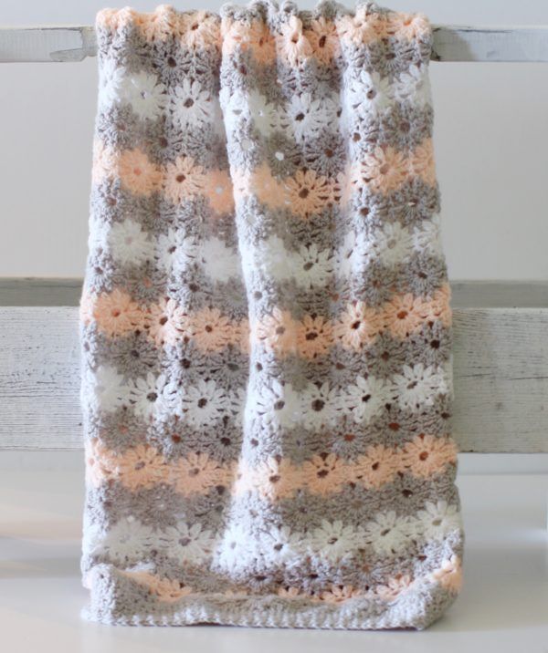 Crochet Petal Stitch Baby Blanket: