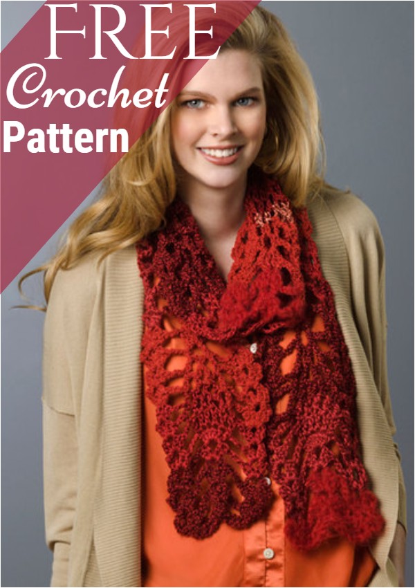 Lacy Pineapple Crochet Scarf