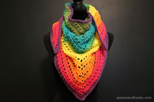 Crochet One Mandala Cake Triangle Scarf