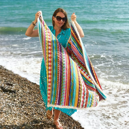 Crochet Seaside Stash Busting Blanket