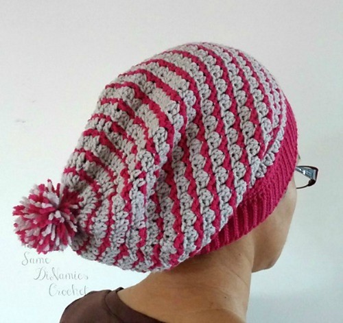Crochet Bon Bon Kisses Slouchy Hat