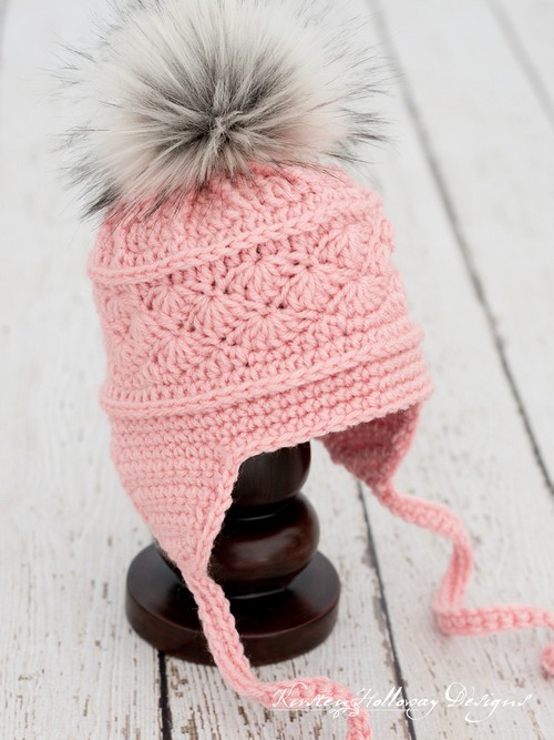 Crochet La Vie En Rose Earflap Hat