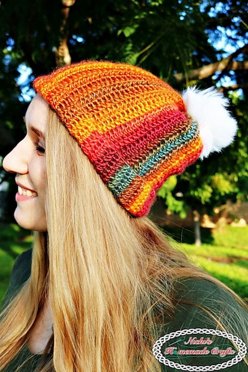 Crochet Sunset Striped Hat