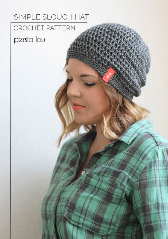 Simple Slouchy Crochet Hat For Beginners