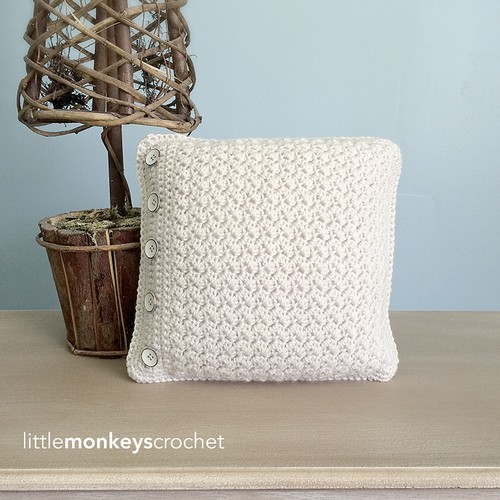 Crochet Buttoned Throw Pillow