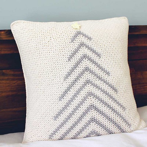 Crochet Modern Christmas Tree Pillow
