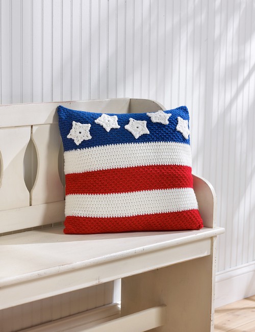 Crochet Patriotic Pillow