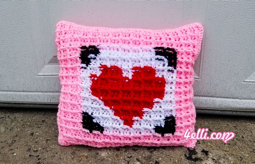 Crochet Pillow For Valentine's Day