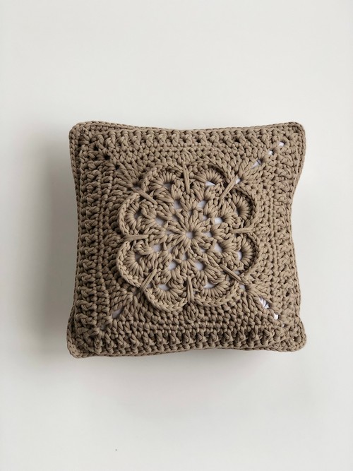 Crochet Textured Flower Pillow