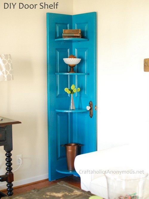 DIY Door Corner Shelf