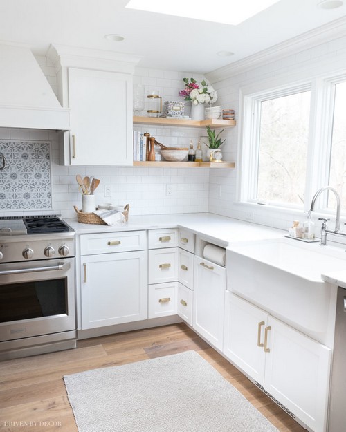 DIY Floating Corner Shelves In Our Kitchen