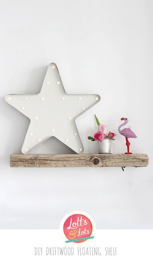 DIY Floating Driftwood Shelf