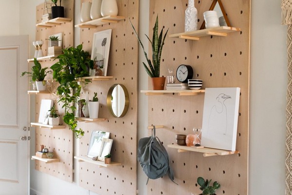 DIY Pegboard Shelves