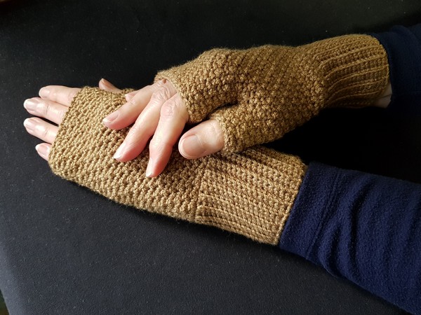 Crochet Textured Fingerless Gloves Pattern