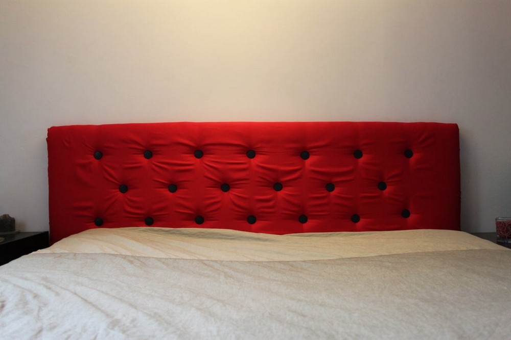 DIY Red Chesterfield Headboard