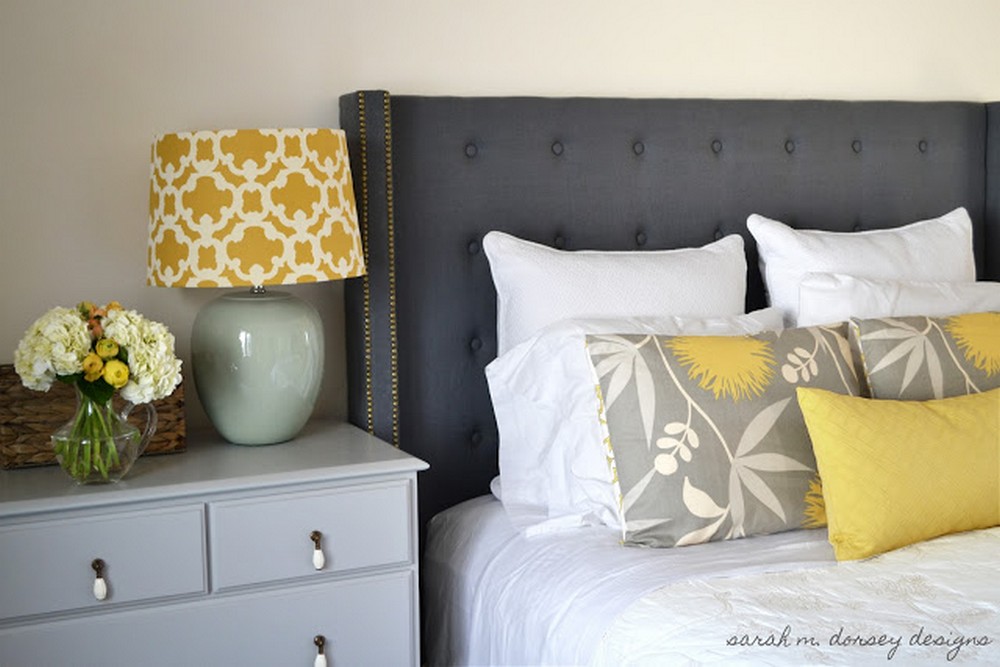 DIY Tufted Headboard with Nailhead and Wings