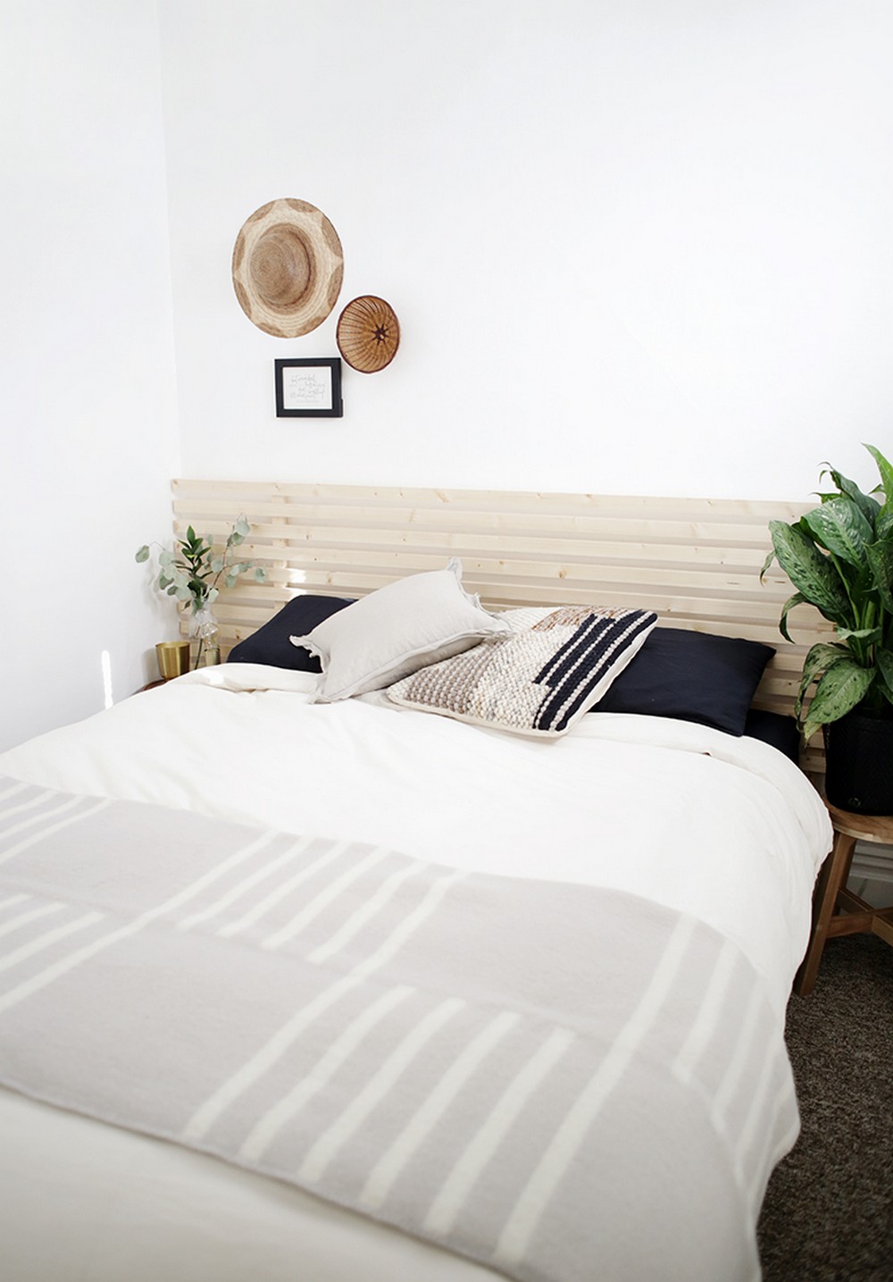 DIY Wood Slat Headboard
