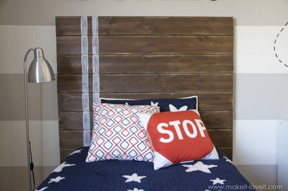 Very Simple DIY Wood Plank Headboard