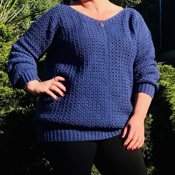 Crochet Two by Two V-Neck Pullover Pattern