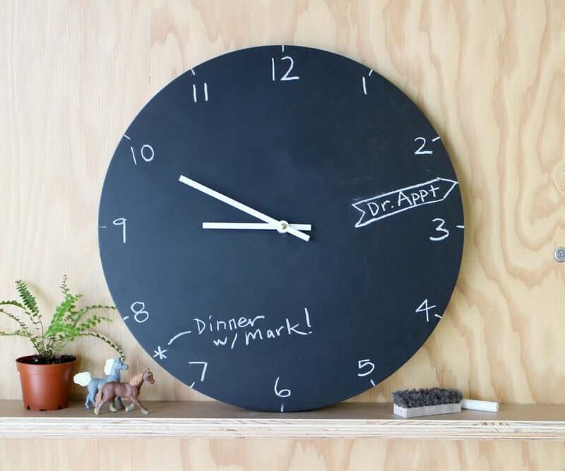 Chalkboard Round Clock