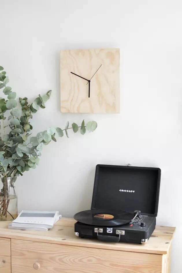 Modern Chic Plywood Square Clock