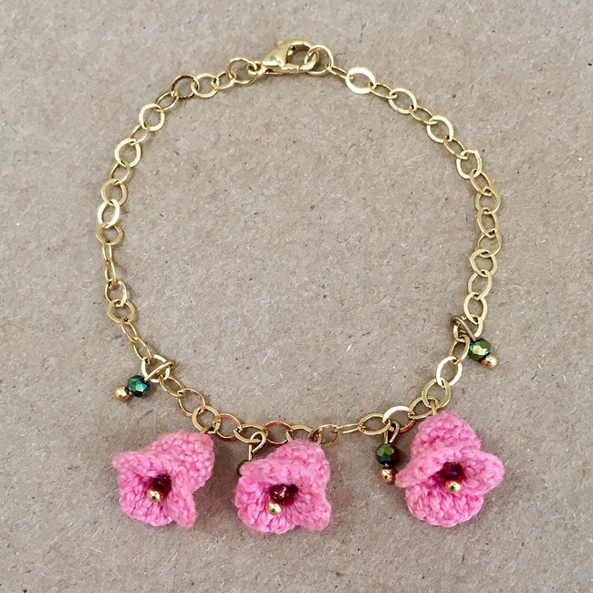 Pink Flower Bracelet